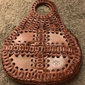 Patricia Nash Tan Leather Woven Bag